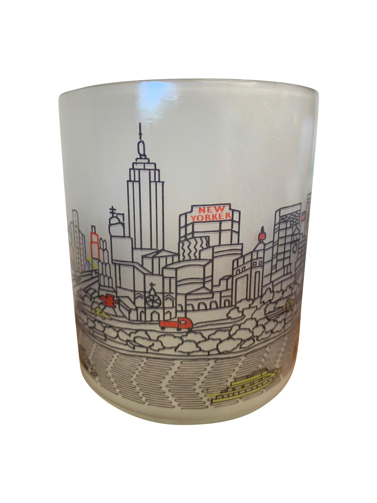 New York City Skyline Glass Votive, elegantly designed with a skyline silhouette, perfect for tealights or as a decorative piece.