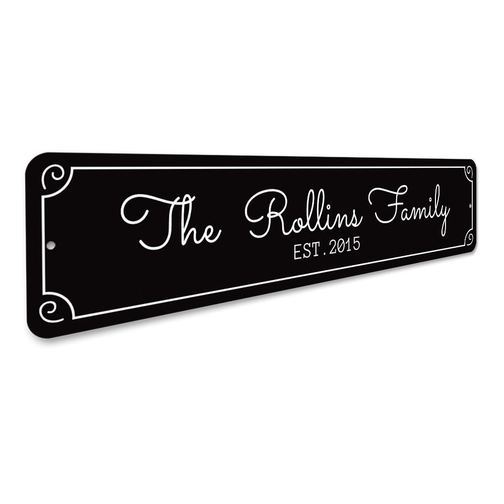 Customizable Newlywed Sign made of high-quality aluminum, featuring elegant design suitable for home decor.