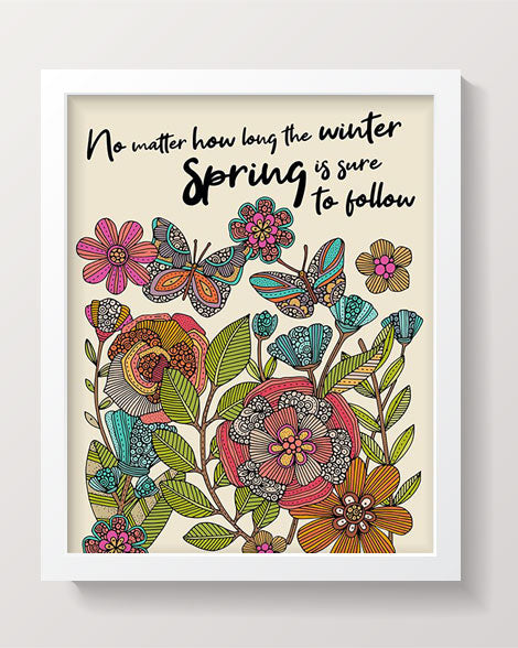 Archival art print featuring vibrant spring colors, original pen and ink design, 8x10 inches on matte cardstock.