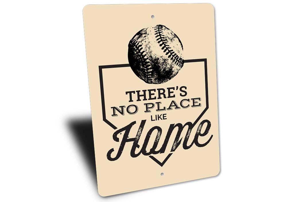 A decorative No Place Like Home Sign made of high-quality aluminum, featuring a charming design suitable for various home settings.