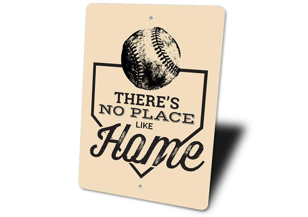 A decorative No Place Like Home Sign made of high-quality aluminum, featuring a charming design suitable for various home settings.