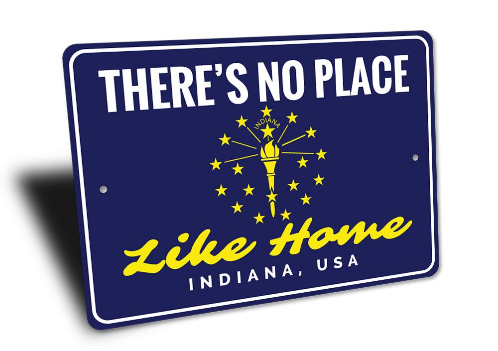 A decorative No Place Like Home Sign made of high-quality aluminum, featuring a charming design suitable for various rooms.