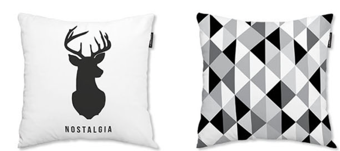 Nostalgia cushion featuring a double-sided design in high-quality microfiber, showcasing vibrant colors and patterns.