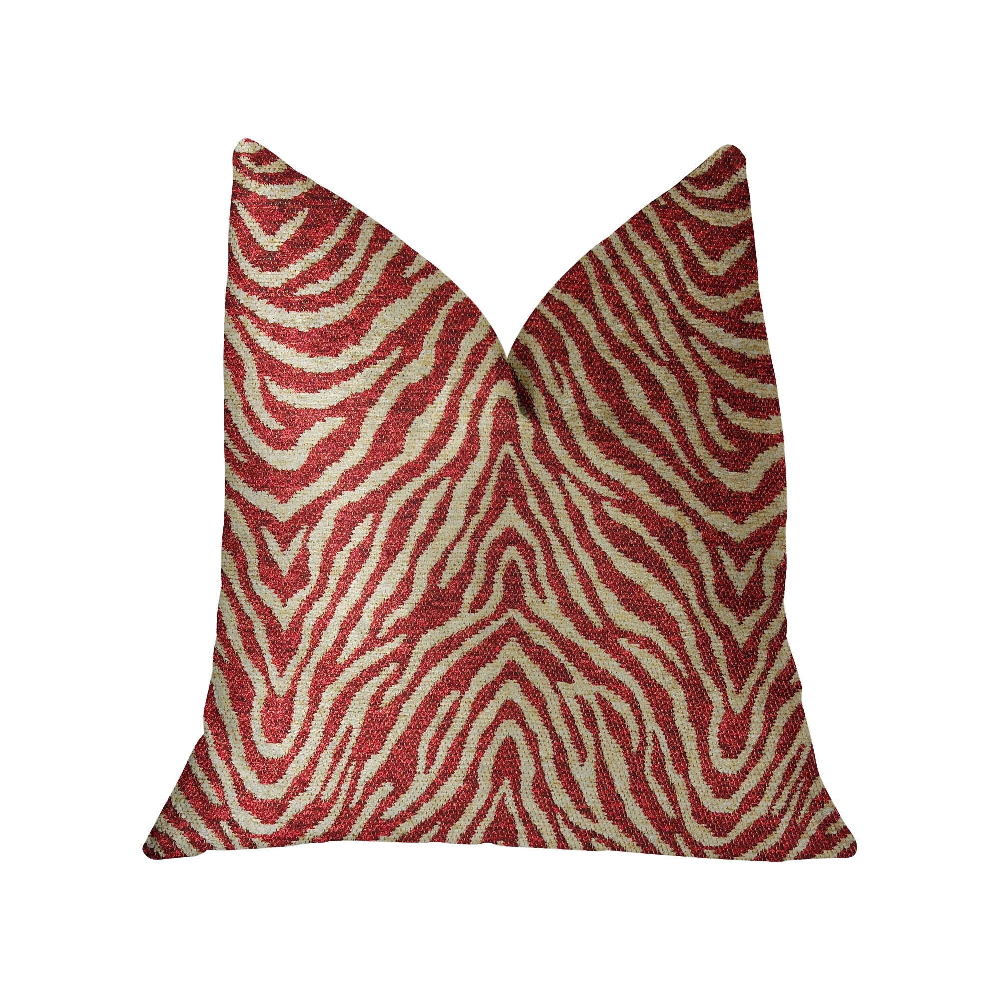 Oasis Waves Red Luxury Throw Pillow featuring a vibrant red color and double-sided design, handmade in the USA with a soft Rayon and Polyester blend.