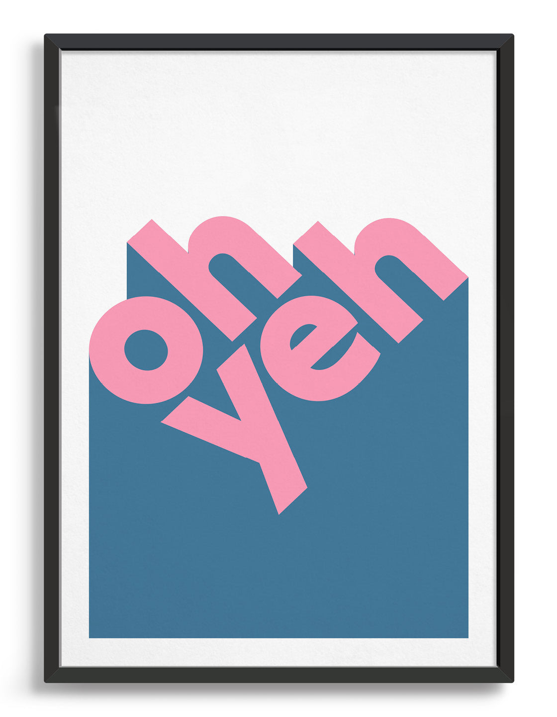 Oh yeh print showcasing modern design, crafted in Brighton, UK, featuring vibrant colors and sharp details.