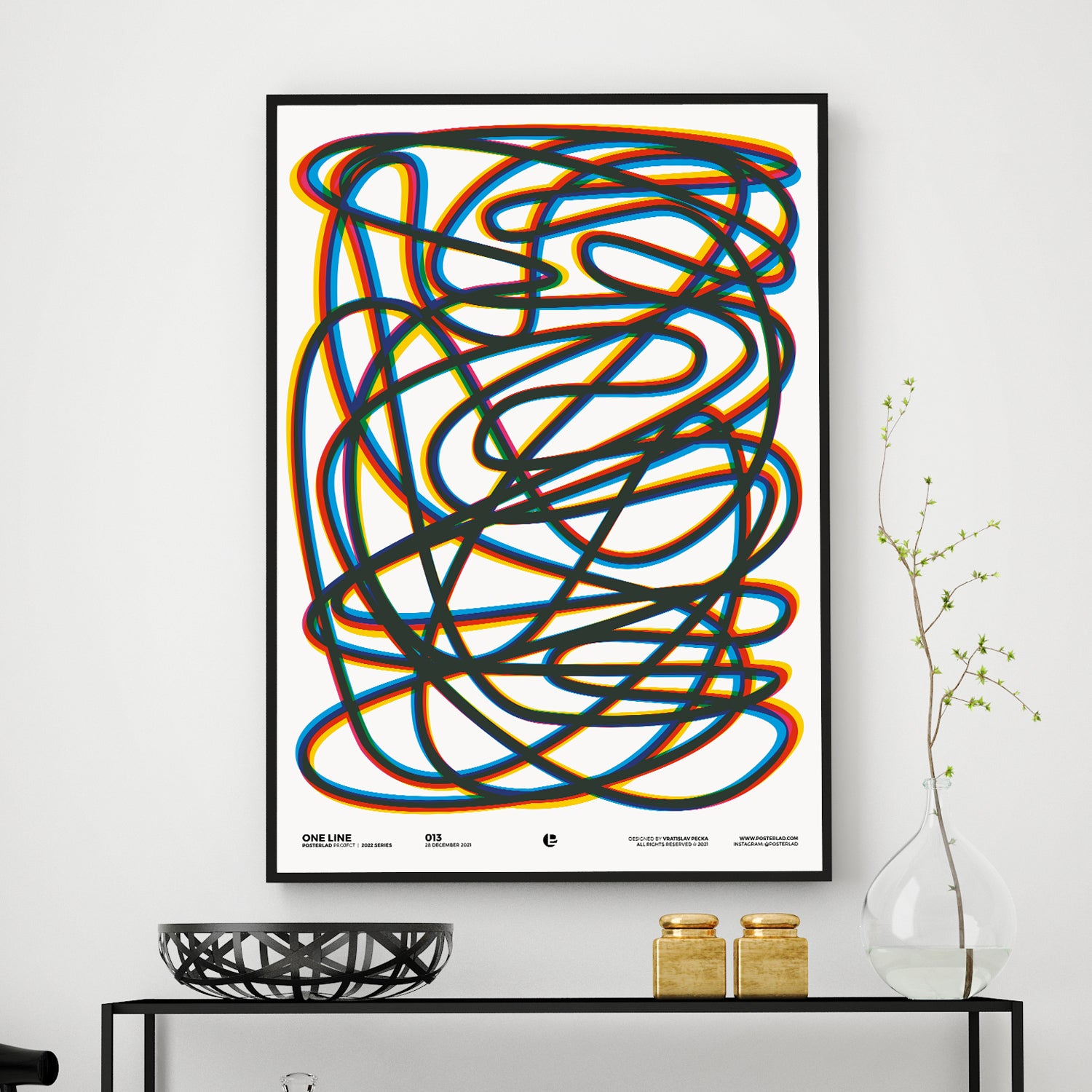 One Line art print featuring minimalist design on thick matte paper, perfect for home or office decor.