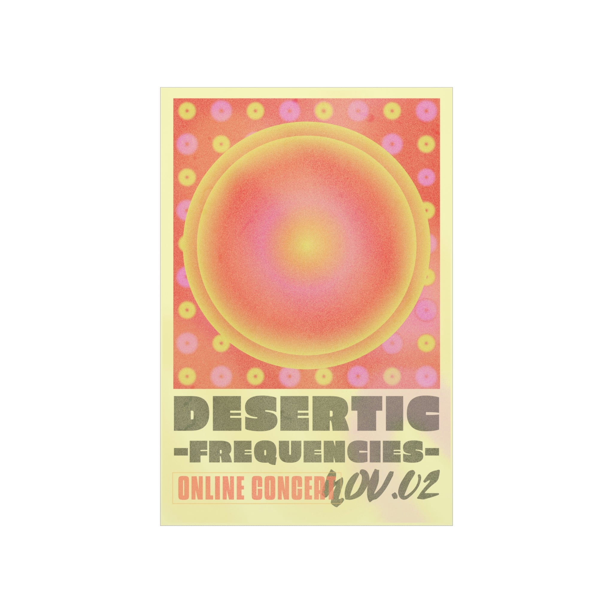 Online Concert Gradient Poster on premium matte fine art paper, showcasing vibrant colors and elegant design.