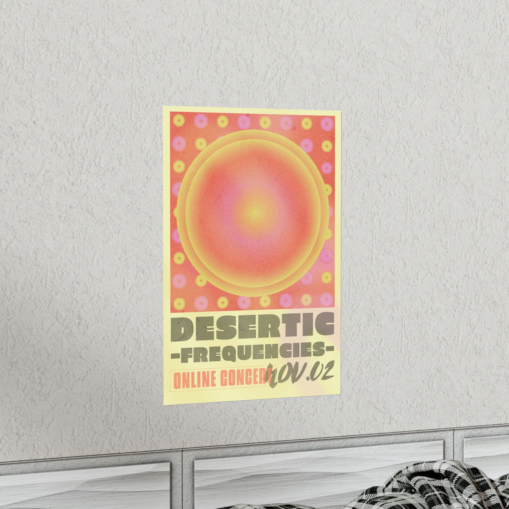 Online Concert Gradient Poster on premium matte fine art paper, showcasing vibrant colors and elegant design.