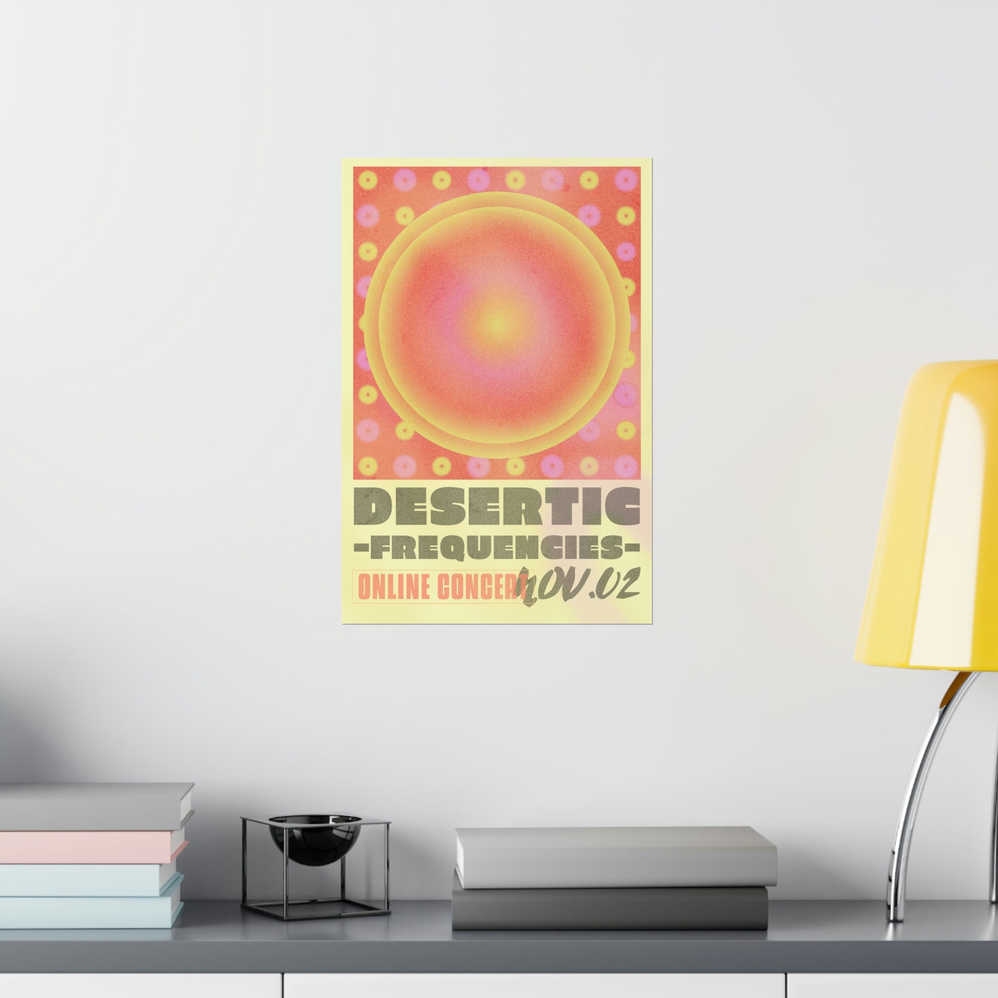 Online Concert Gradient Poster on premium matte fine art paper, showcasing vibrant colors and elegant design.