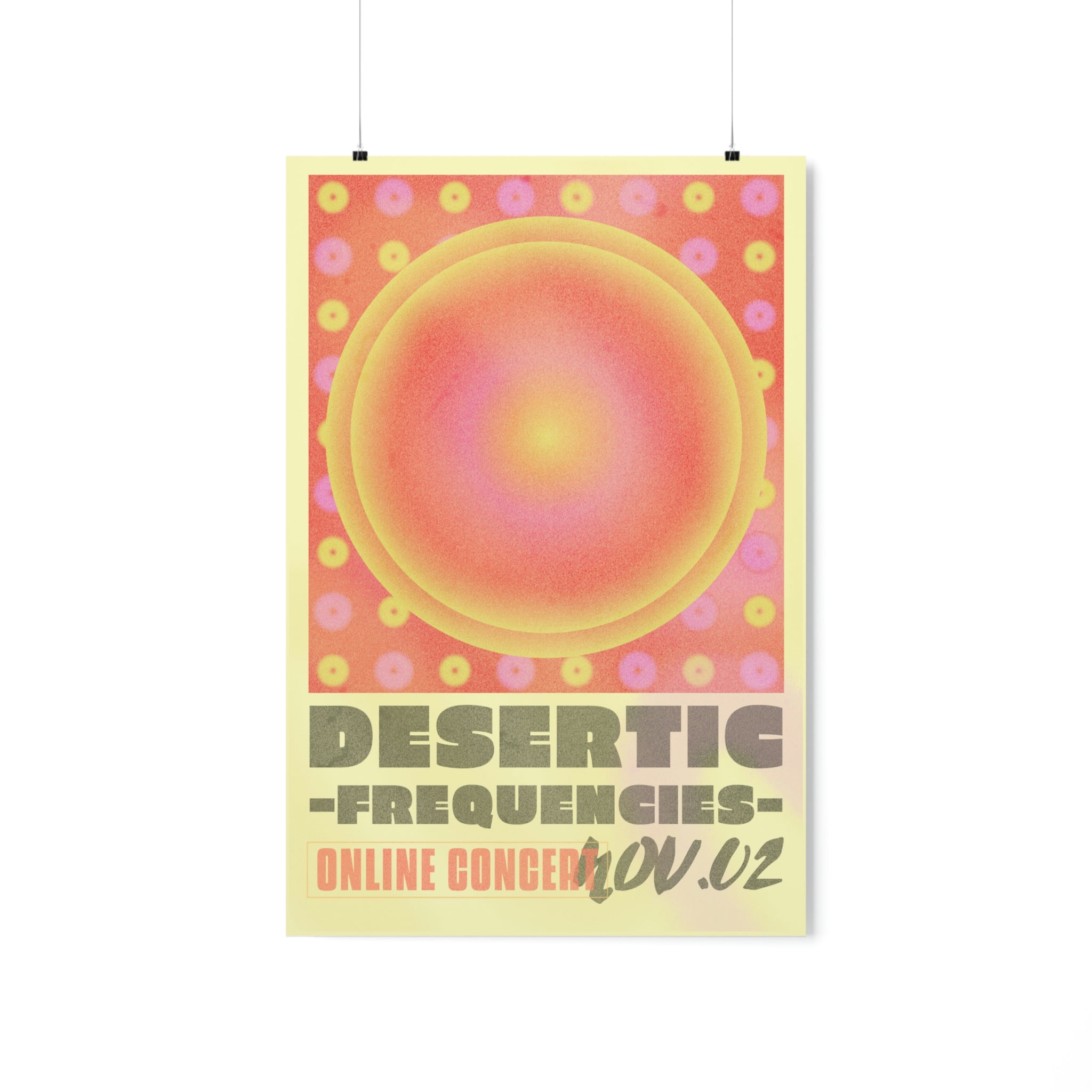 Online Concert Gradient Poster on premium matte fine art paper, showcasing vibrant colors and elegant design.