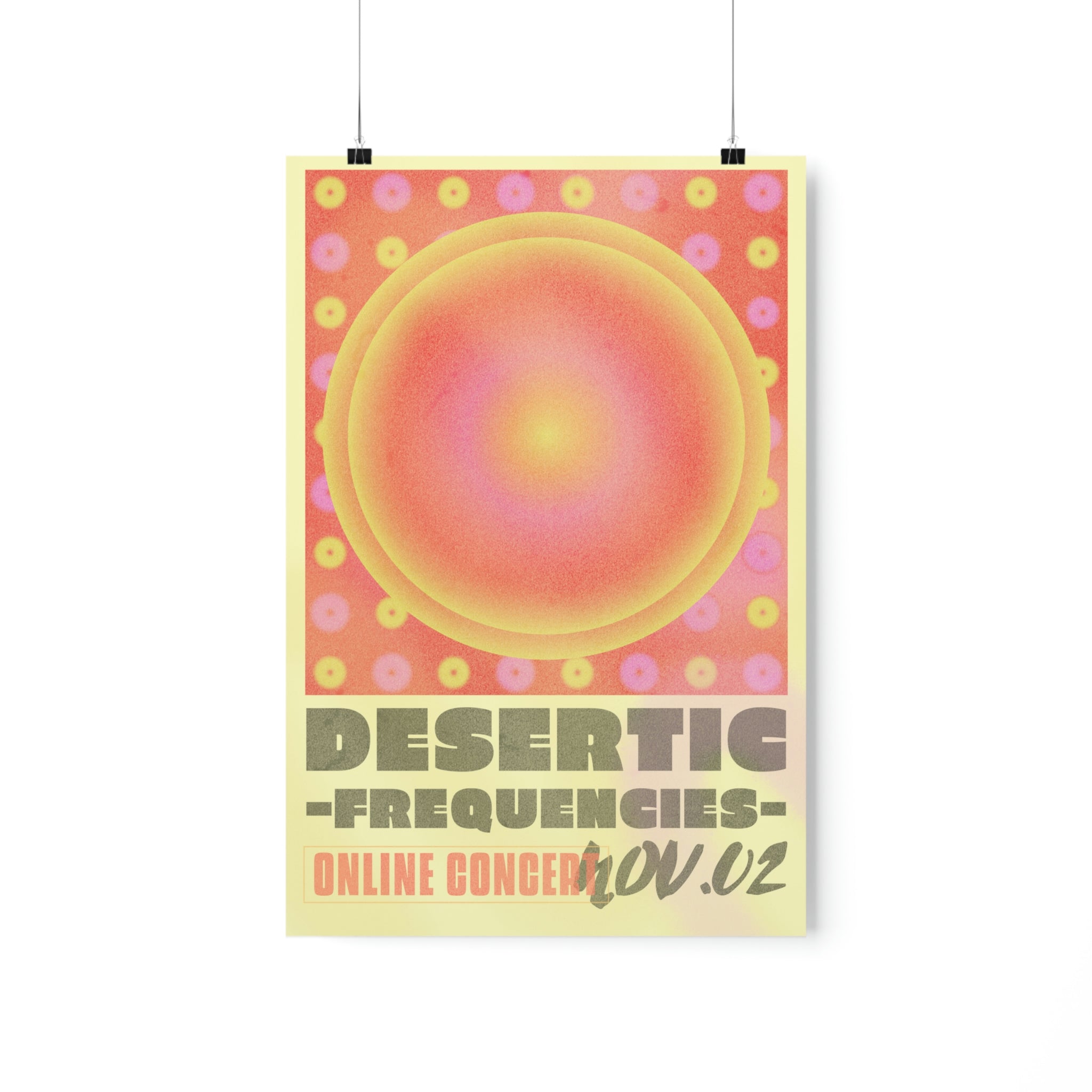 Online Concert Gradient Poster on premium matte fine art paper, showcasing vibrant colors and elegant design.