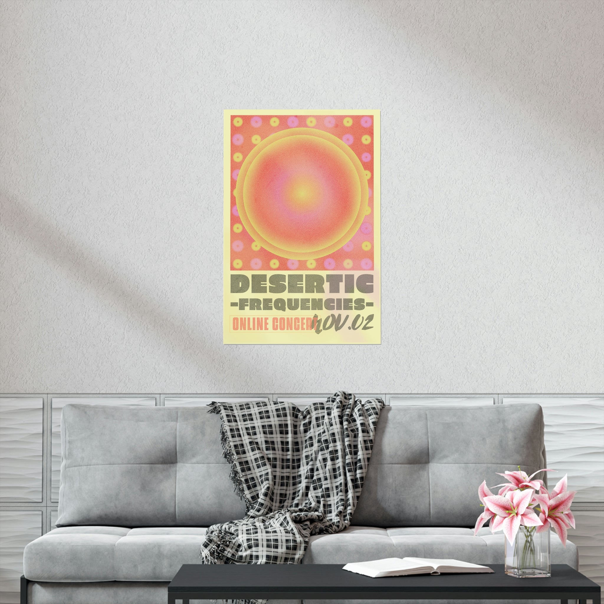 Online Concert Gradient Poster on premium matte fine art paper, showcasing vibrant colors and elegant design.