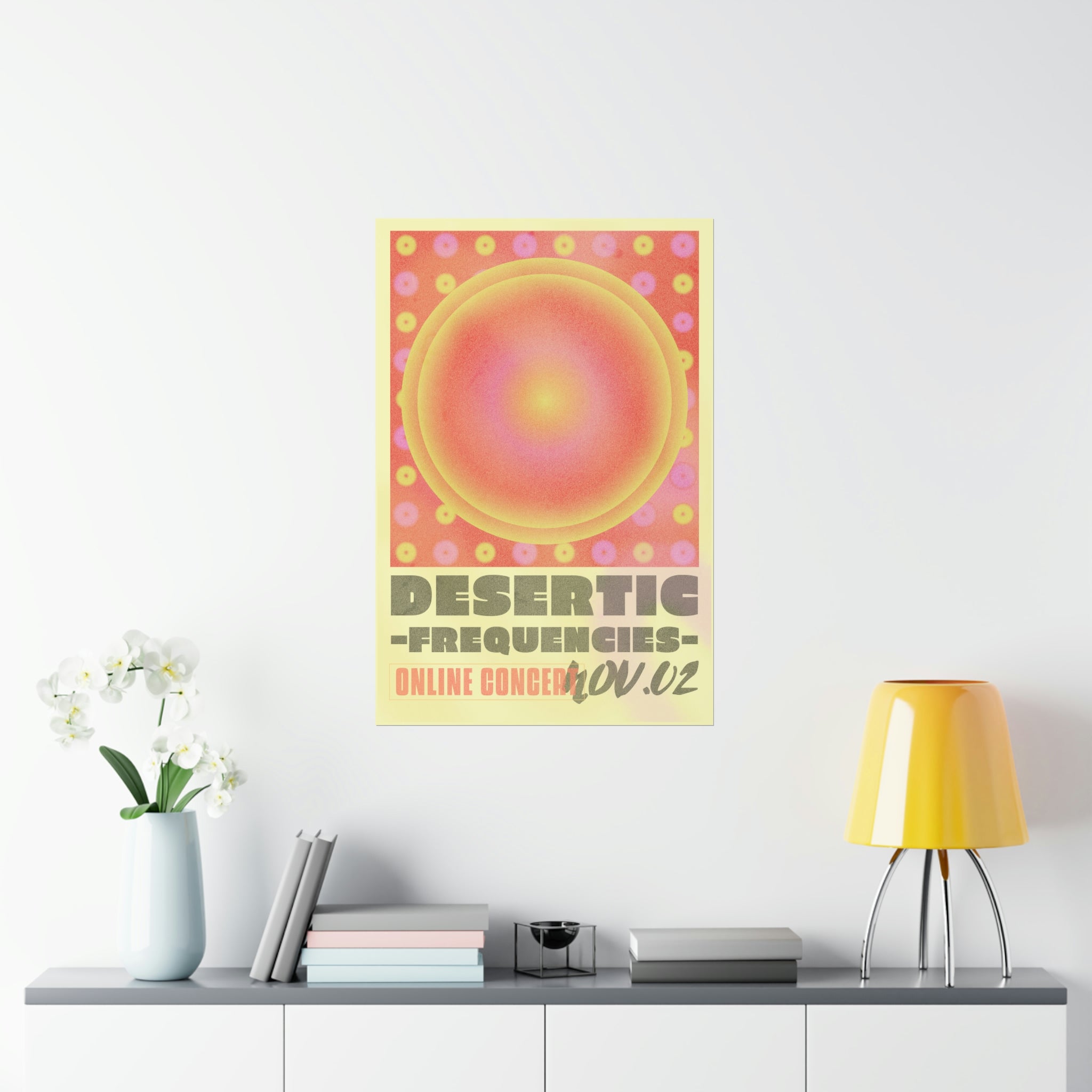 Online Concert Gradient Poster on premium matte fine art paper, showcasing vibrant colors and elegant design.