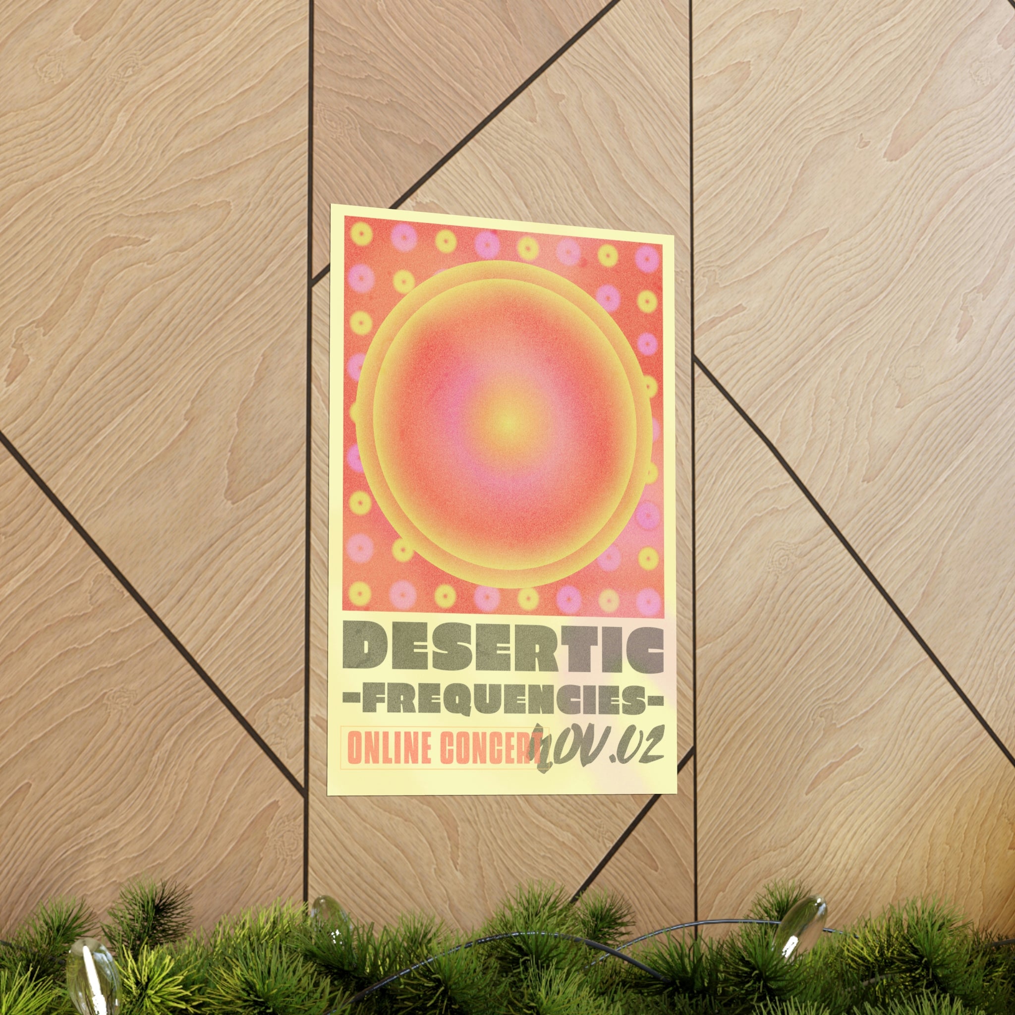 Online Concert Gradient Poster on premium matte fine art paper, showcasing vibrant colors and elegant design.