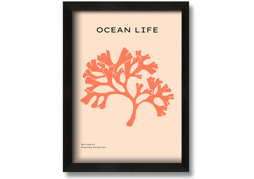 A vibrant Orange Coral Tree framed print showcasing intricate coral designs in bright orange hues, elegantly framed and ready to hang.