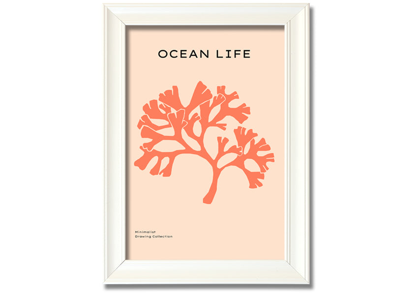 A vibrant Orange Coral Tree framed print showcasing intricate coral designs in bright orange hues, elegantly framed and ready to hang.