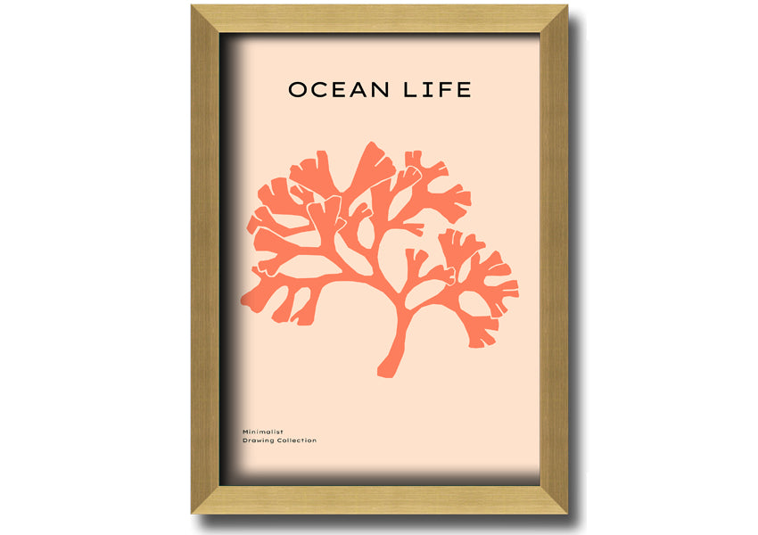 A vibrant Orange Coral Tree framed print showcasing intricate coral designs in bright orange hues, elegantly framed and ready to hang.