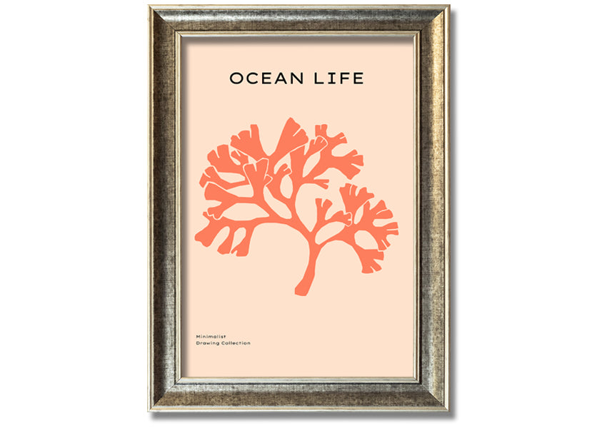 A vibrant Orange Coral Tree framed print showcasing intricate coral designs in bright orange hues, elegantly framed and ready to hang.