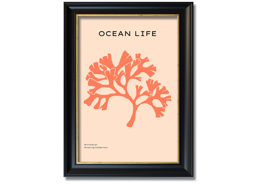 A vibrant Orange Coral Tree framed print showcasing intricate coral designs in bright orange hues, elegantly framed and ready to hang.