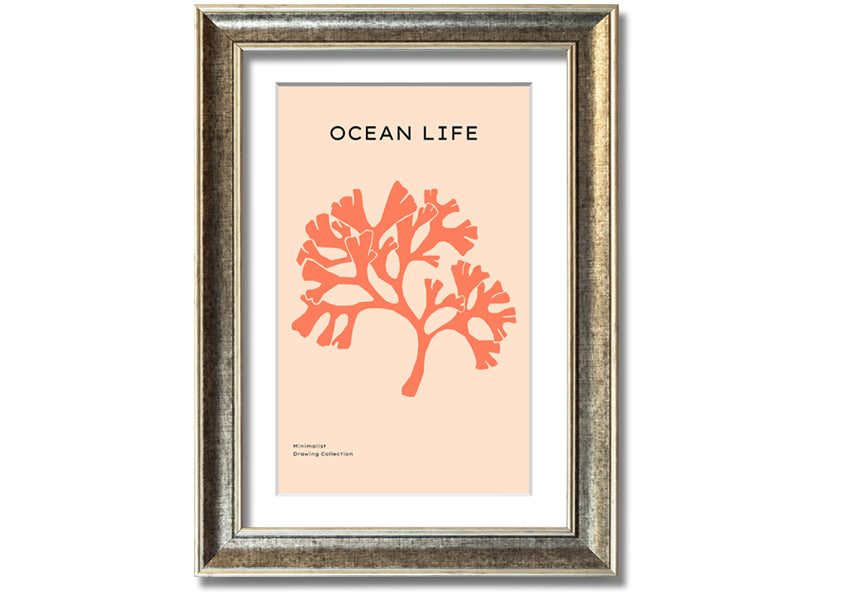 A vibrant Orange Coral Tree framed print showcasing intricate coral designs in bright orange hues, elegantly framed and ready to hang.