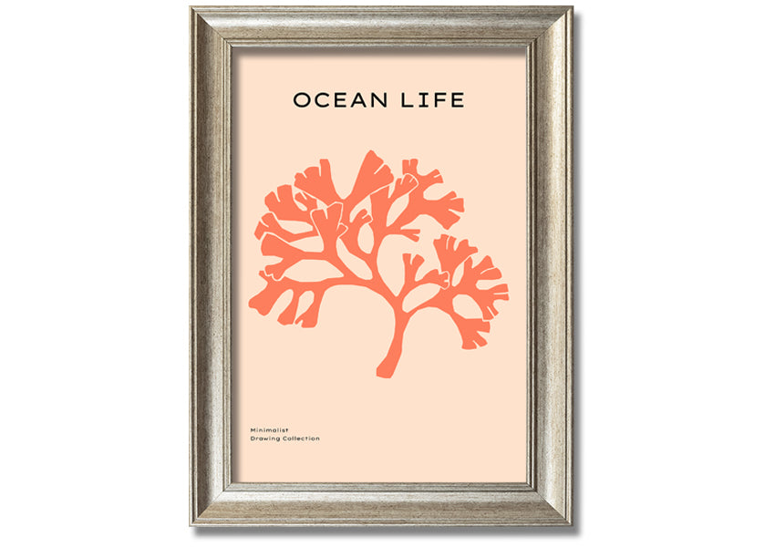 A vibrant Orange Coral Tree framed print showcasing intricate coral designs in bright orange hues, elegantly framed and ready to hang.