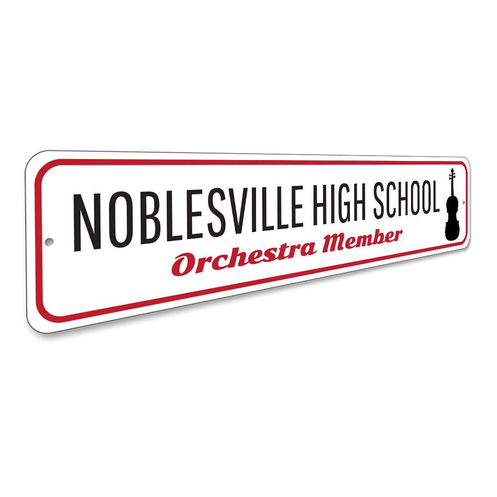 Customizable Orchestra Member Sign made of high-quality aluminum, featuring pre-drilled holes for easy mounting.