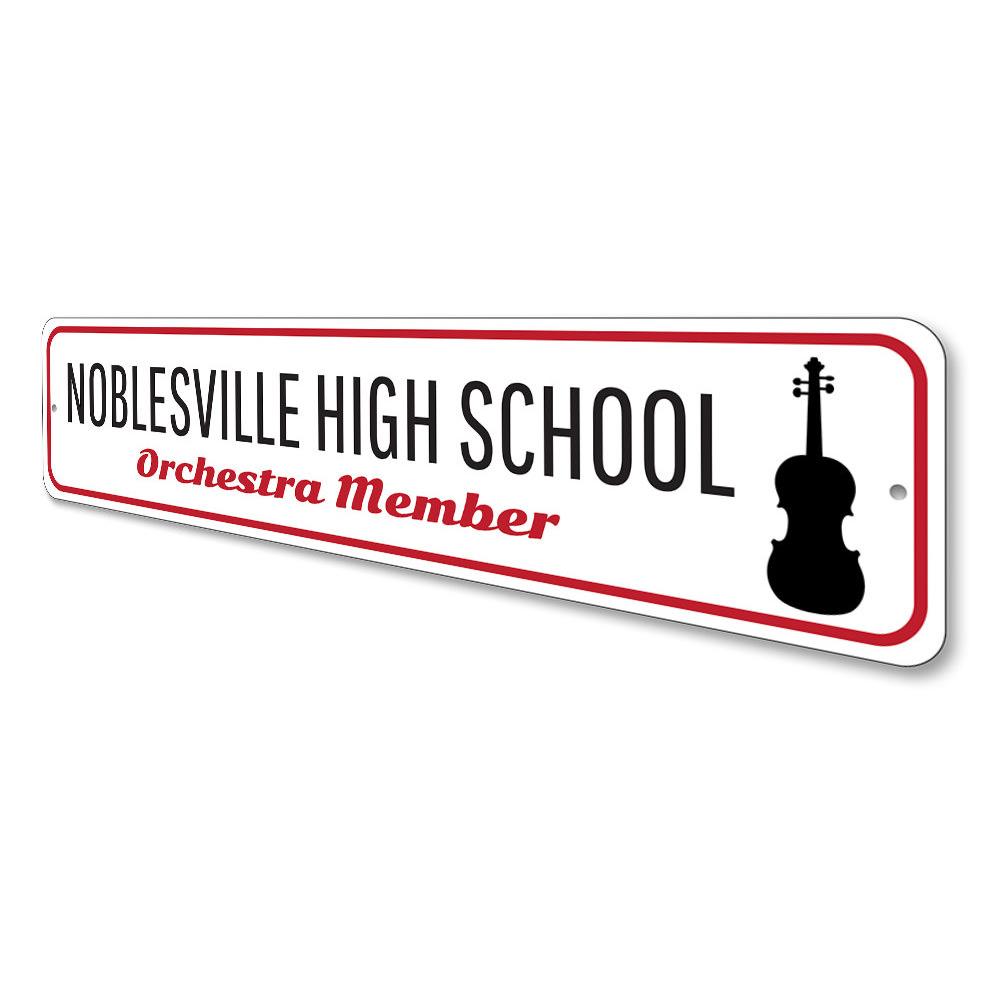 Customizable Orchestra Member Sign made of high-quality aluminum, featuring pre-drilled holes for easy mounting.