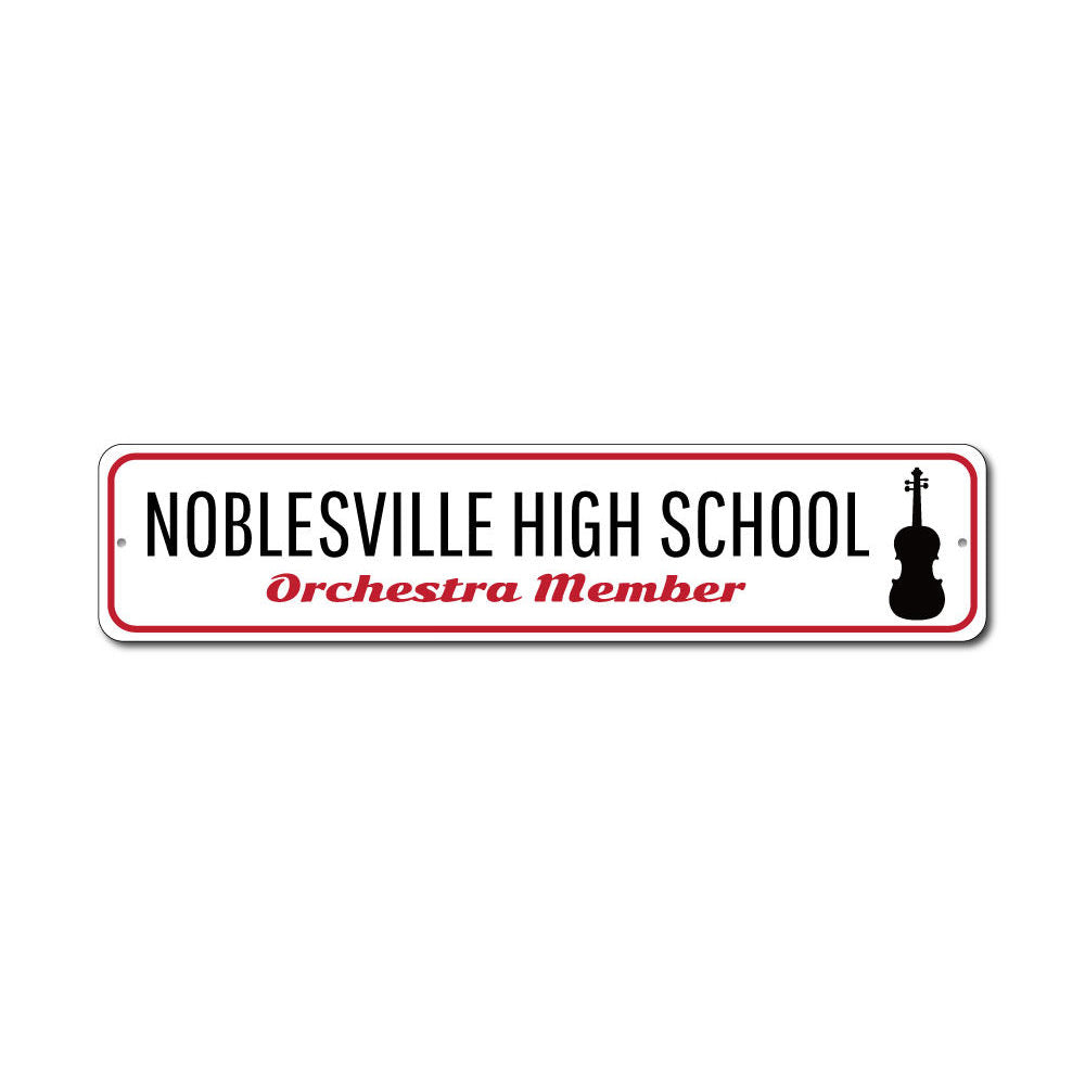 Customizable Orchestra Member Sign made of high-quality aluminum, featuring pre-drilled holes for easy mounting.