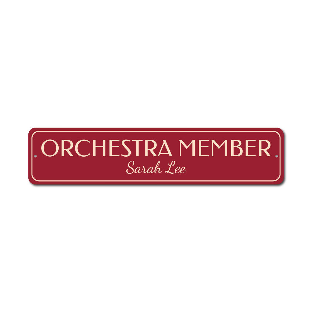 Customizable Orchestra Sign made of high-quality aluminum, featuring pre-drilled holes for easy mounting, perfect for home decor.