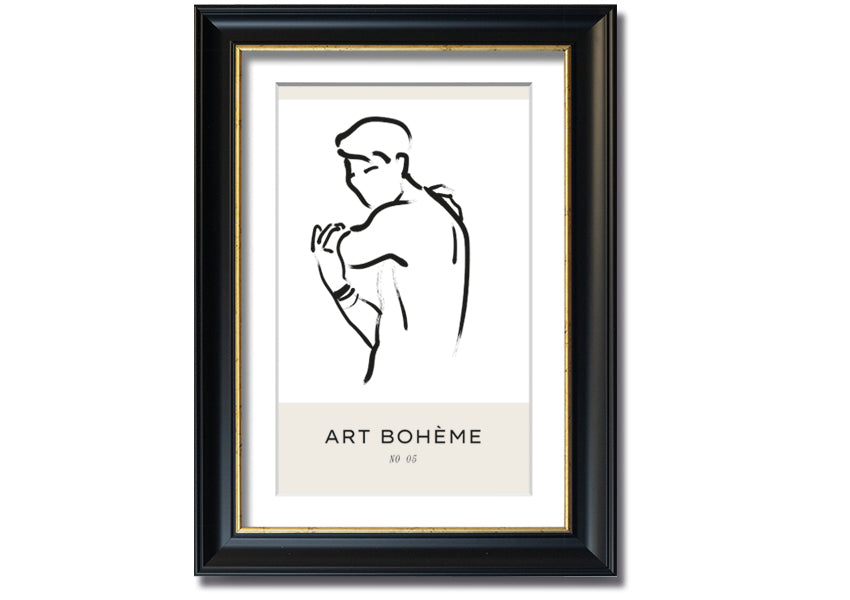 Over The Shoulder framed print in a stylish frame, showcasing unique artwork, ready to hang.