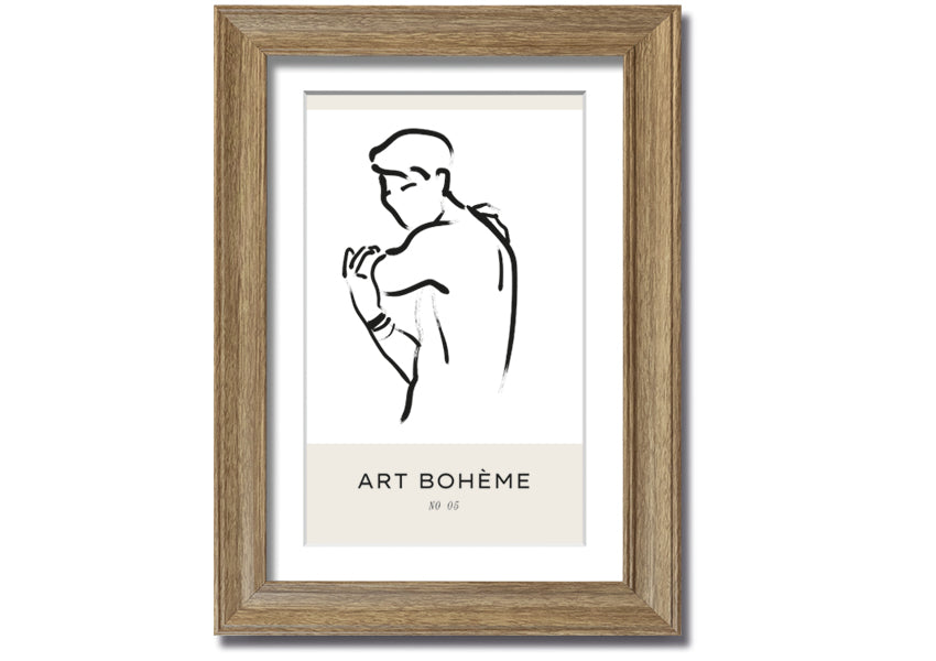 Over The Shoulder framed print in a stylish frame, showcasing unique artwork, ready to hang.