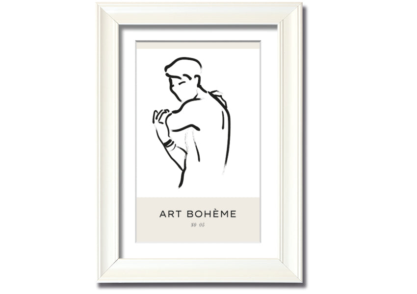 Over The Shoulder framed print in a stylish frame, showcasing unique artwork, ready to hang.