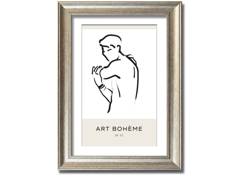 Over The Shoulder framed print in a stylish frame, showcasing unique artwork, ready to hang.