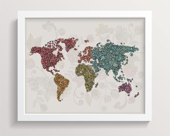 Vibrant Paisley World artwork printed on 8x10 photographic paper, showcasing intricate patterns and colors.