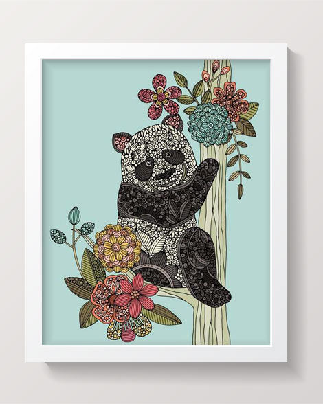 A beautiful panda bear artwork printed on 8x10 photographic paper, showcasing vibrant colors and intricate details.