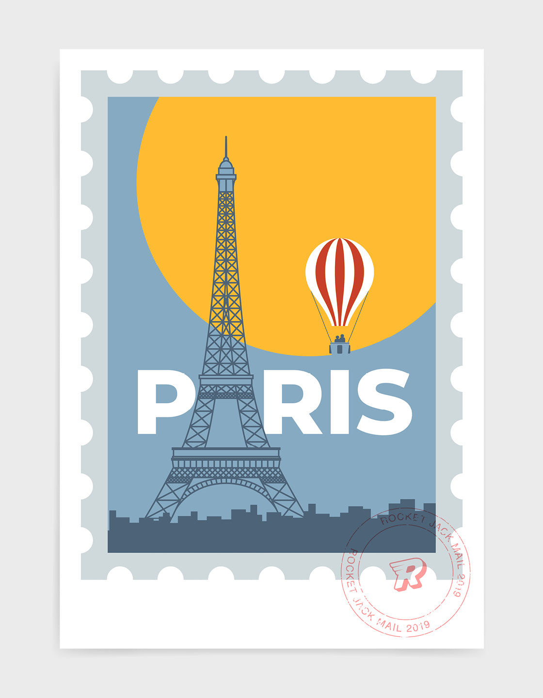 Customizable travel poster of Paris featuring the Eiffel Tower, perfect for unique gifts.