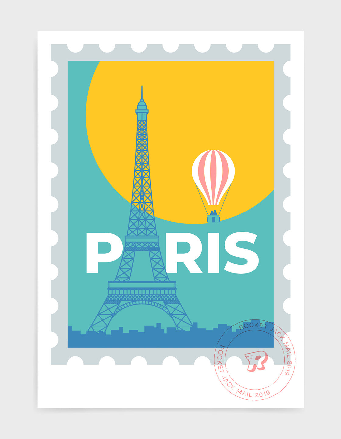 Customizable travel poster of Paris featuring the Eiffel Tower, perfect for unique gifts.