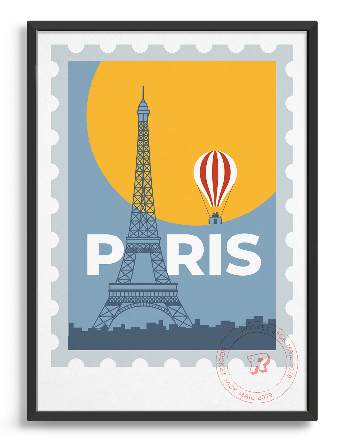 Customizable travel poster of Paris featuring the Eiffel Tower, perfect for unique gifts.