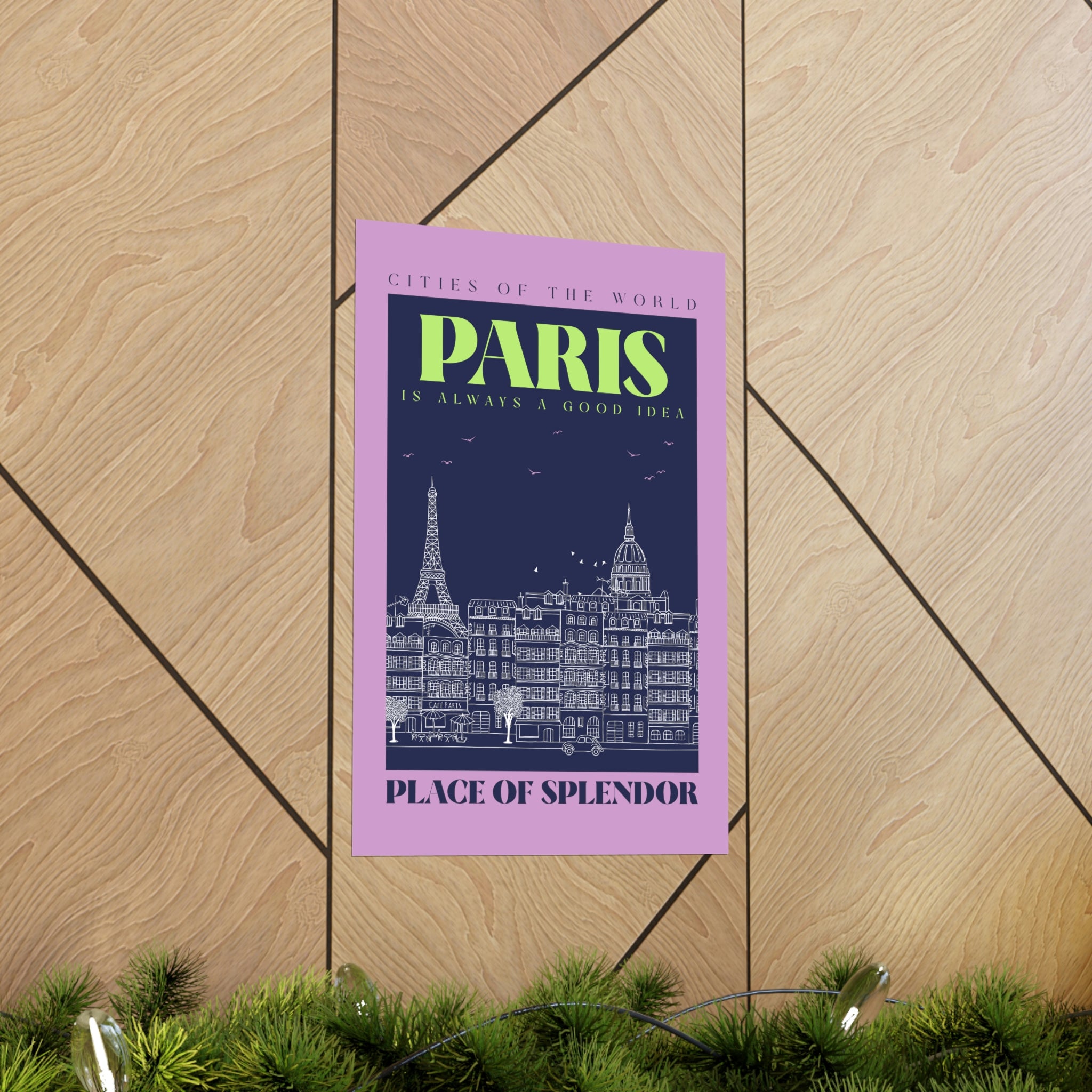 A stylish Paris City Outline Poster showcasing the iconic skyline in a minimalist design, printed on premium matte art paper.