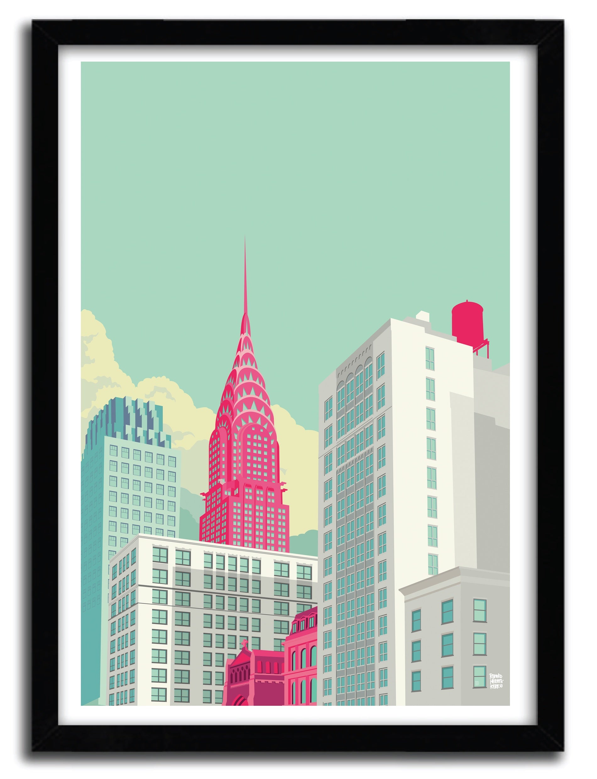 Park Avenue York art print by Remko Heemskerk on fine arts paper, showcasing vibrant colors and intricate details.