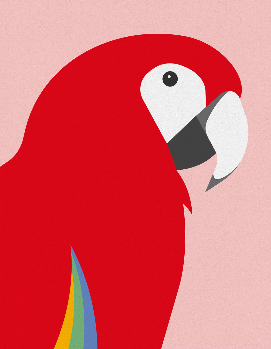 A vibrant Red Macaw art print showcasing a tropical bird in bold colors.