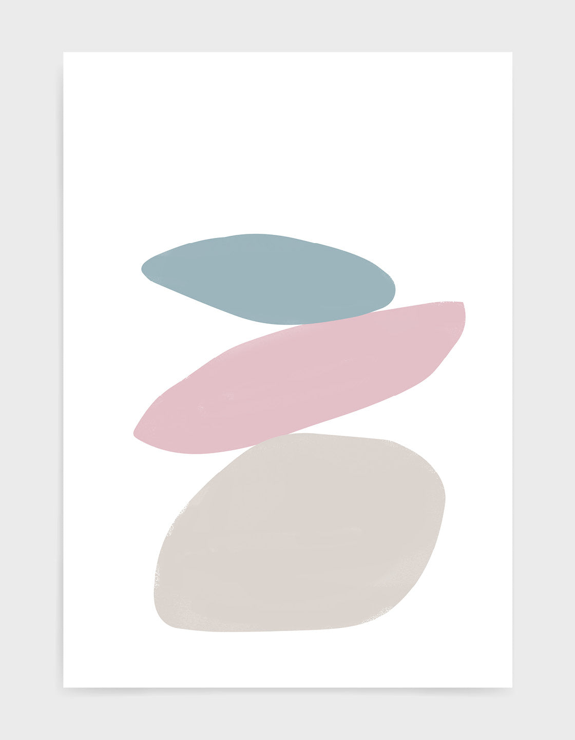 Pastel minimal abstract print on fine art paper, showcasing soft colors and a modern design.