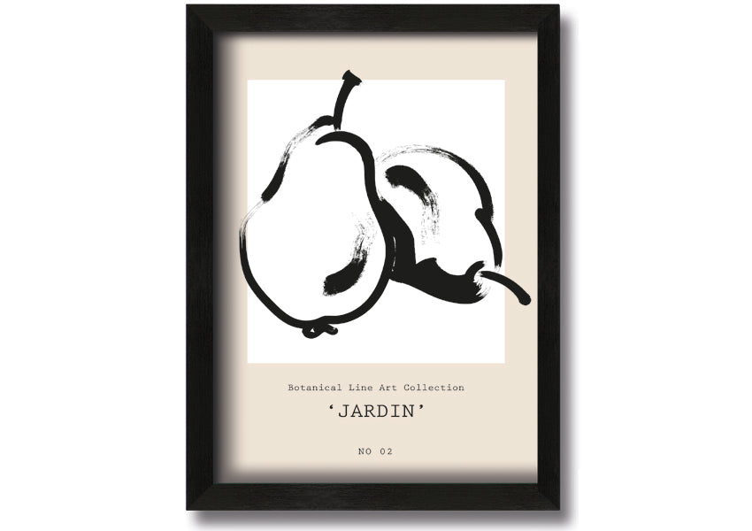 A beautifully framed Pears Jardin print featuring elegant pear designs, available in various frame colours.