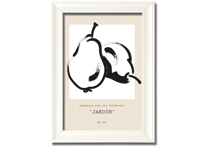 A beautifully framed Pears Jardin print featuring elegant pear designs, available in various frame colours.