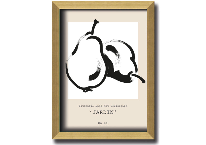 A beautifully framed Pears Jardin print featuring elegant pear designs, available in various frame colours.