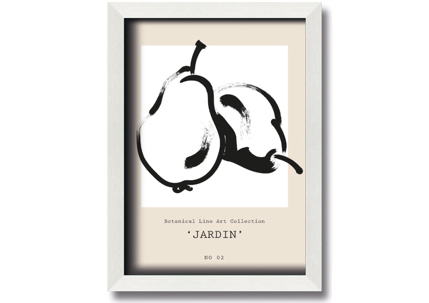 A beautifully framed Pears Jardin print featuring elegant pear designs, available in various frame colours.