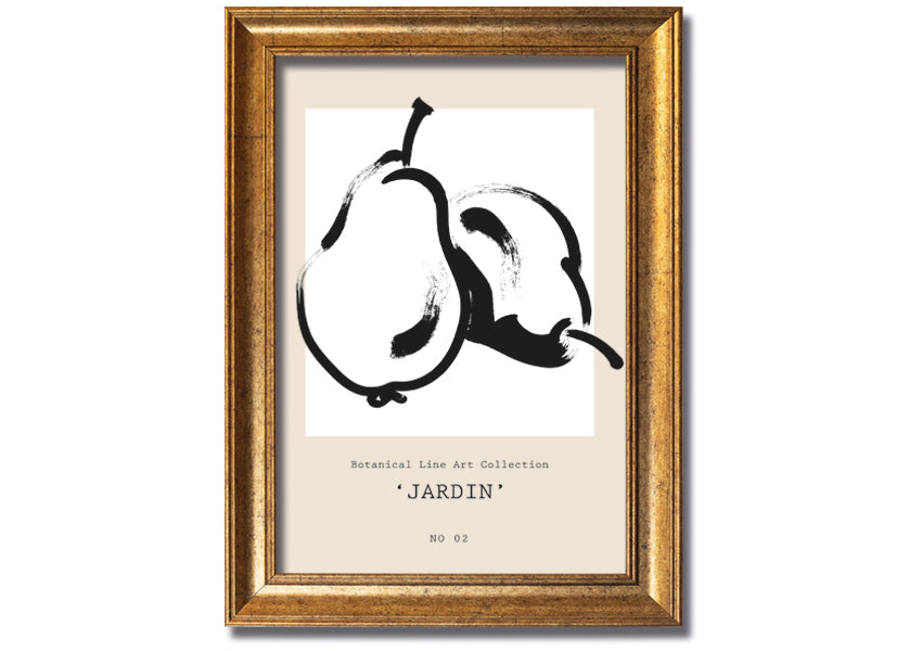 A beautifully framed Pears Jardin print featuring elegant pear designs, available in various frame colours.