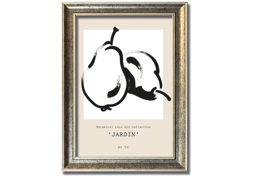 A beautifully framed Pears Jardin print featuring elegant pear designs, available in various frame colours.