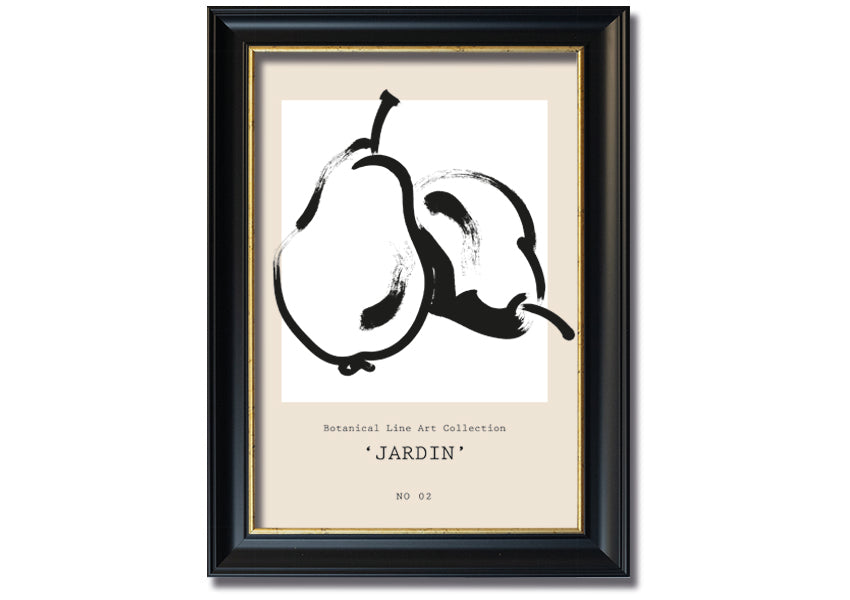 A beautifully framed Pears Jardin print featuring elegant pear designs, available in various frame colours.