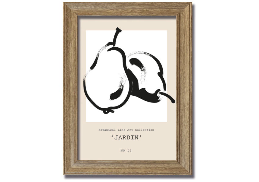 A beautifully framed Pears Jardin print featuring elegant pear designs, available in various frame colours.